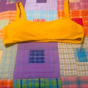 Aerie NWT bikini top sporty pullover mustard